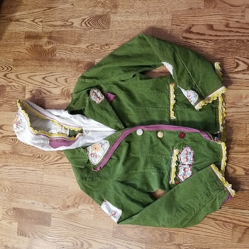 (M) Creations Refurbished Upcycled 2 Ways to Wear Jacket Corduroy Fairycore